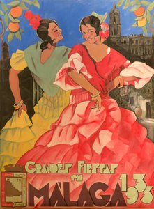 Plakat reklamujący Wielkie Festiwale w Maladze 1933.